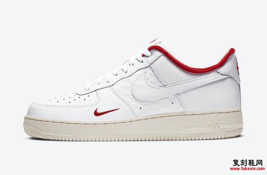 Kith Nike Air Force 1 Low White University Red Metallic Gold CZ7926-100发售日期信息