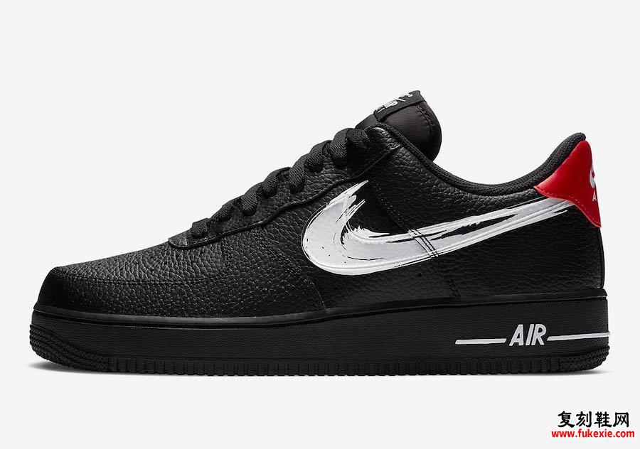 Nike Air Force 1 Low Brushstroke Swoosh黑色DA4657-001发售日期信息