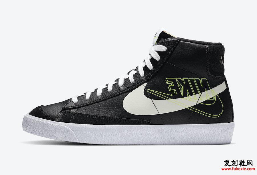 Nike Blazer Mid Black White Volt DA4651-001发售日期信息