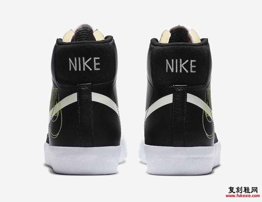 Nike Blazer Mid Black White Volt DA4651-001发售日期信息