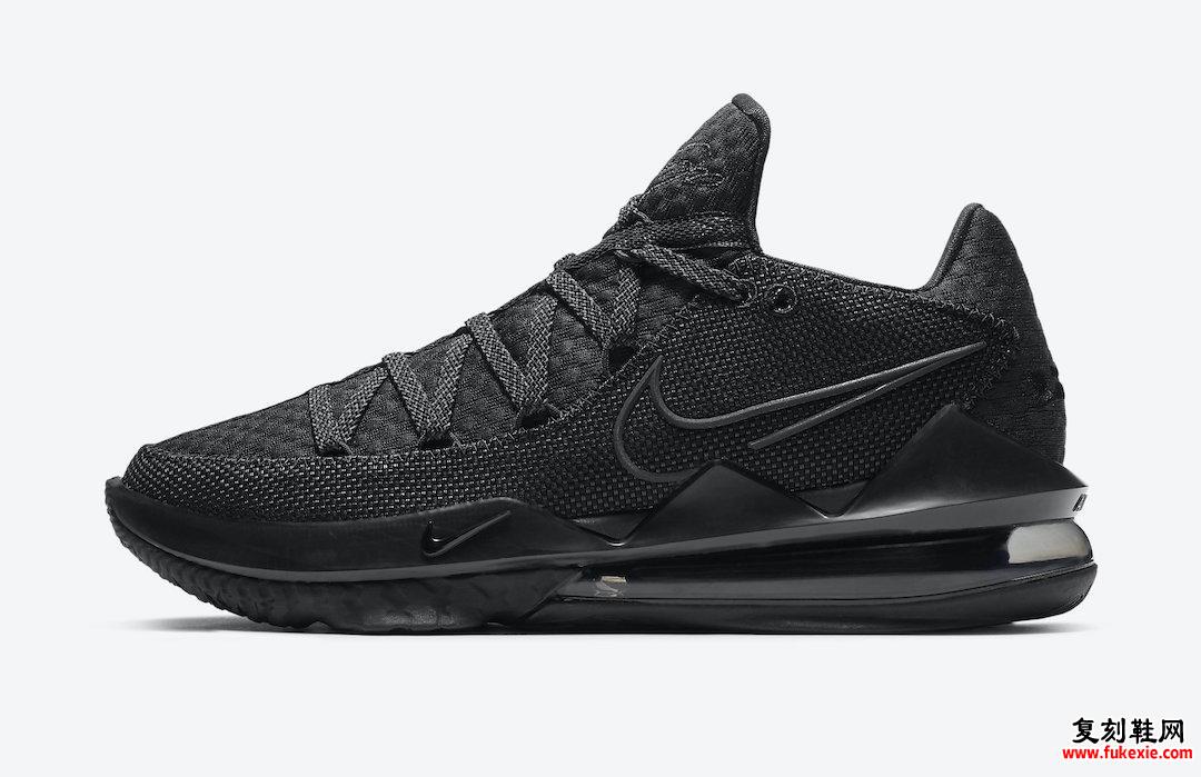 Nike LeBron 17 Low Triple Black CD5007-003发售日期