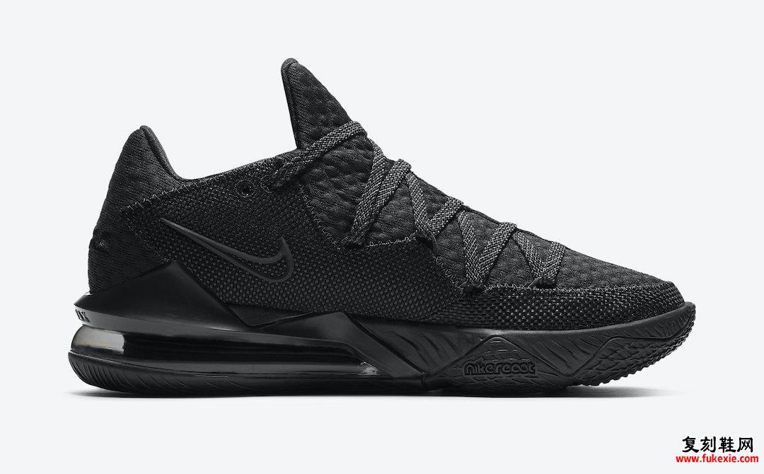 Nike LeBron 17 Low Triple Black CD5007-003发售日期