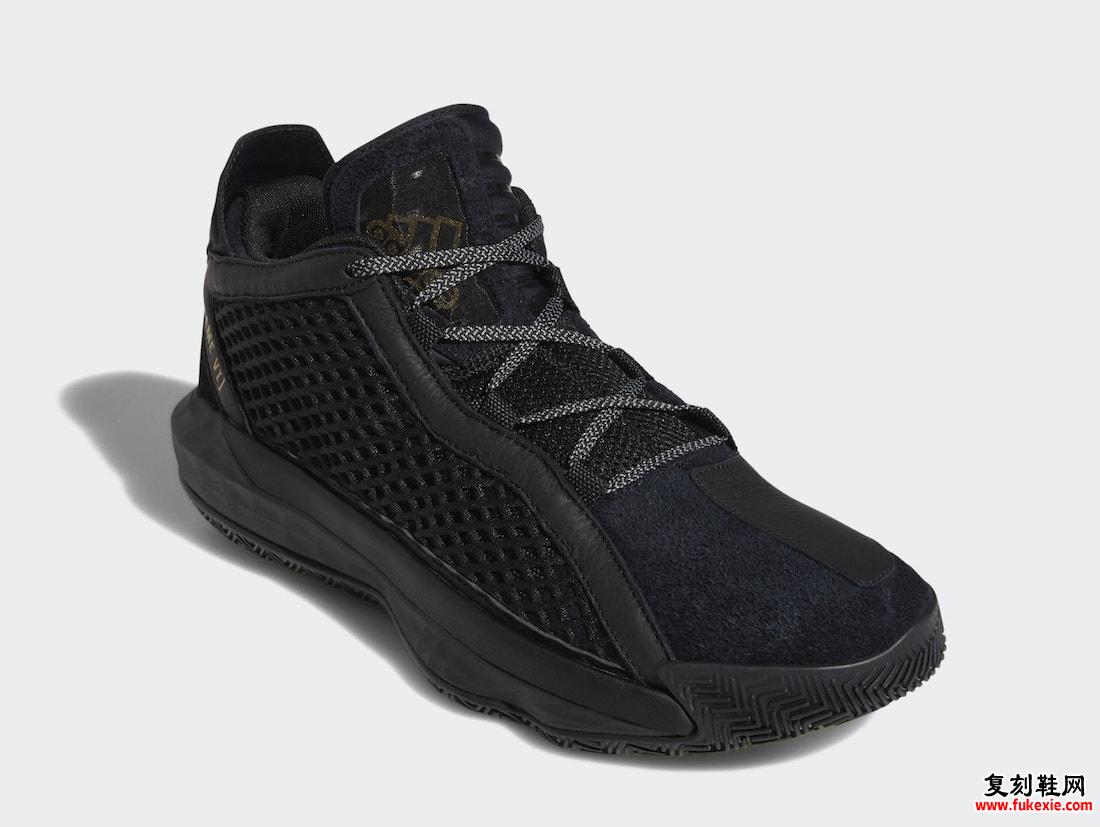 adidas Dame 6 Leather Black Metallic Gold FV8627发售信息