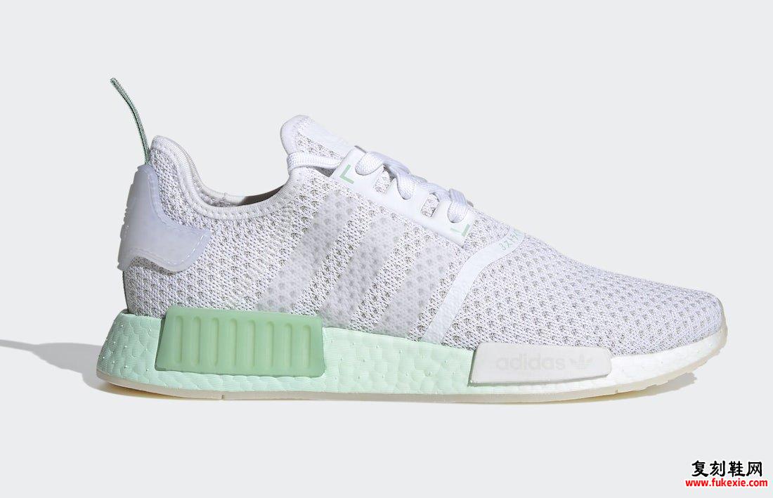 adidas NMD R1 Cloud White Blush Green FV1737发售日期