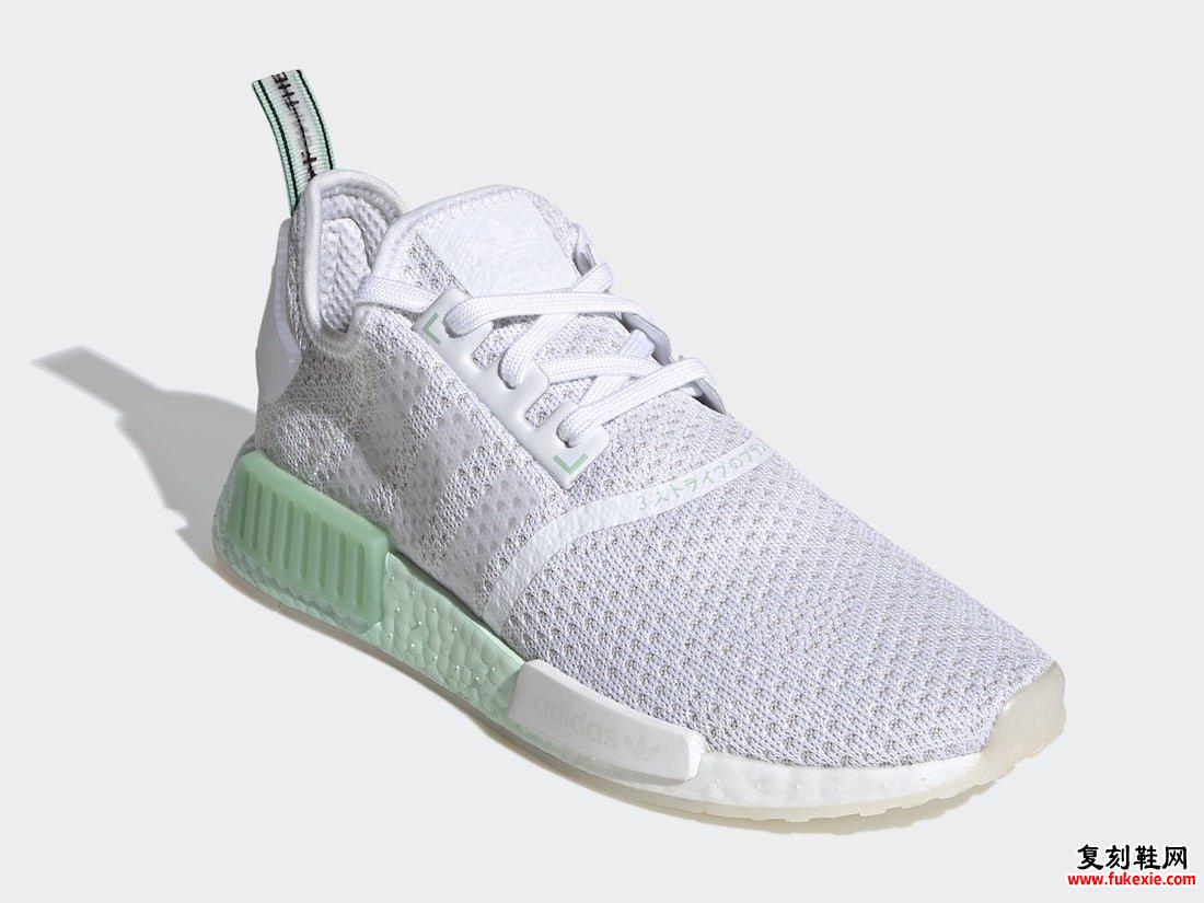 adidas NMD R1 Cloud White Blush Green FV1737发售日期