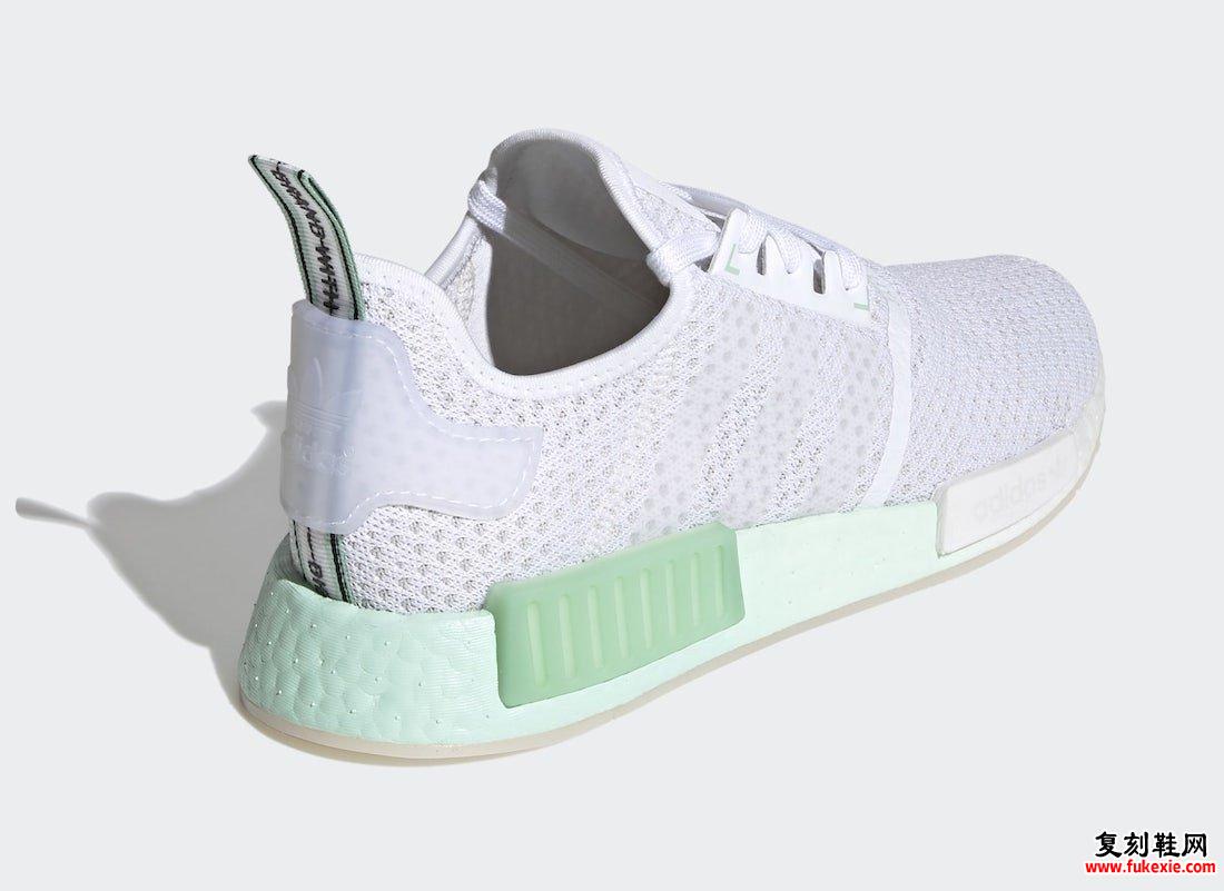 adidas NMD R1 Cloud White Blush Green FV1737发售日期