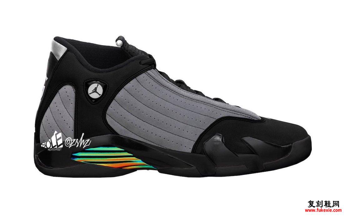 Air Jordan 14 Black Particle Gray Multi-Color White 487471-001 2021发售日期