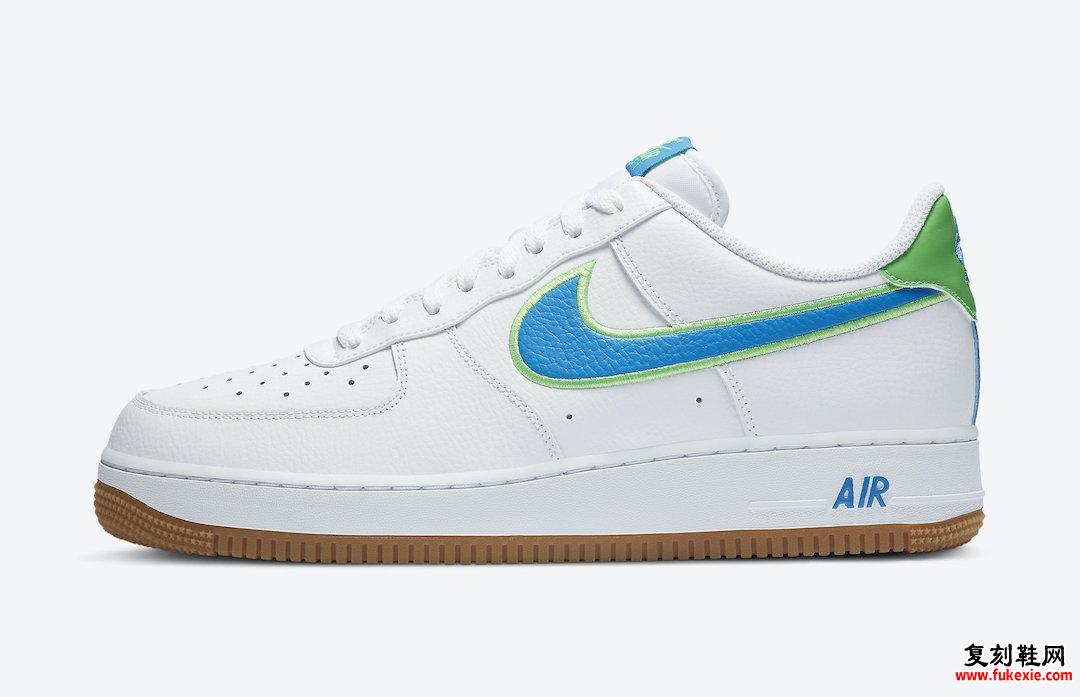 Nike Air Force 1 Low White Blue Lime Gum DA4660-100发售日期