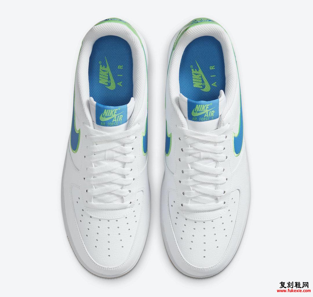 Nike Air Force 1 Low White Blue Lime Gum DA4660-100发售日期