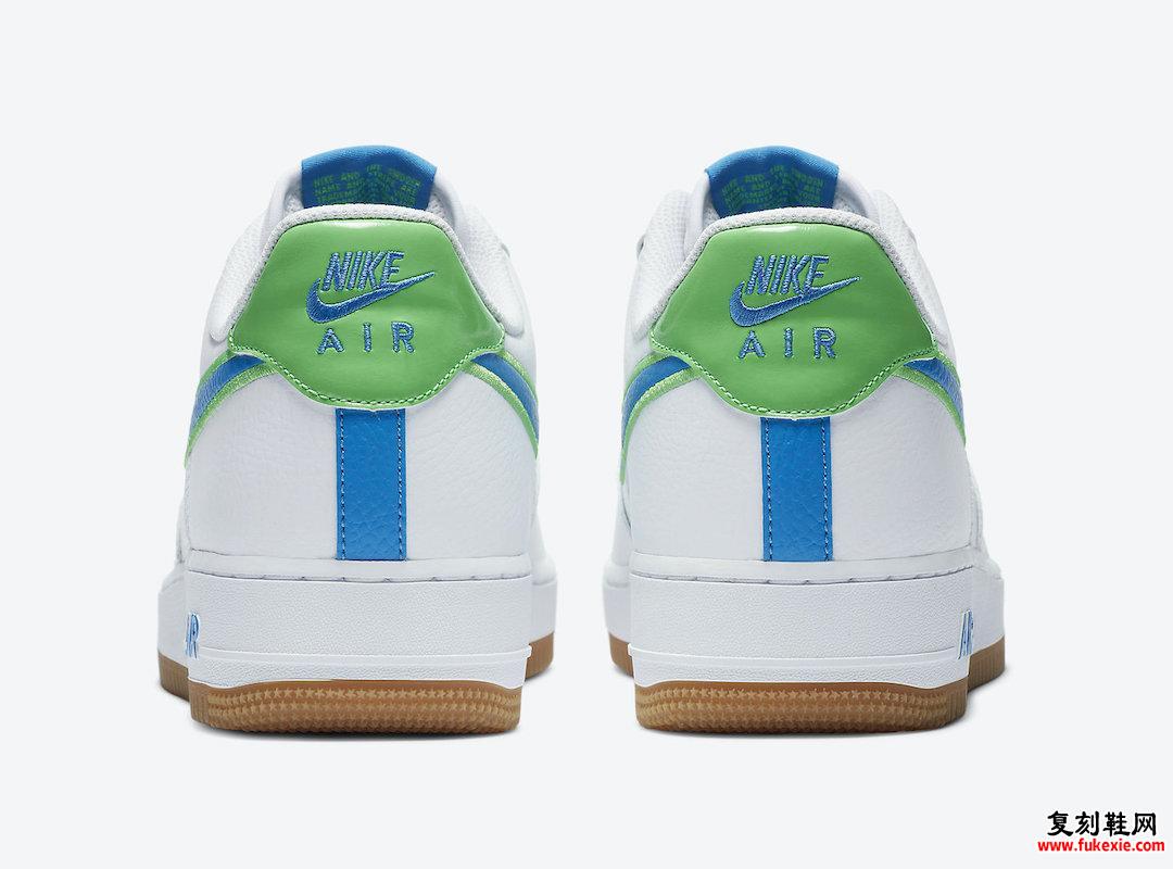 Nike Air Force 1 Low White Blue Lime Gum DA4660-100发售日期