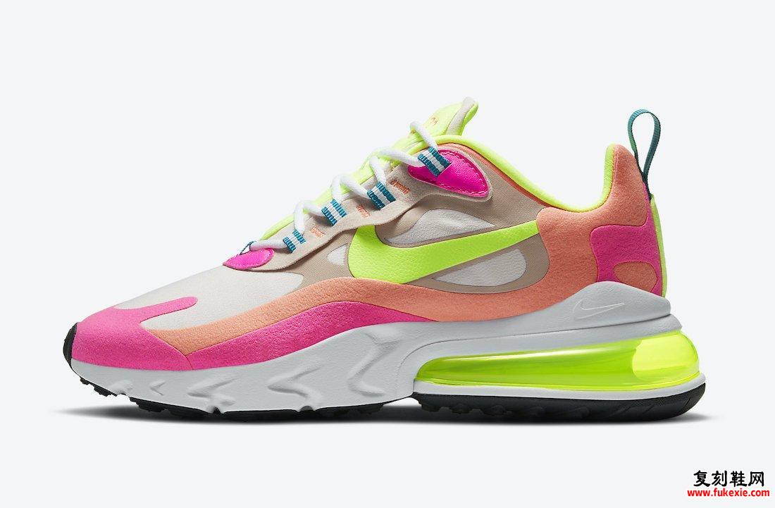 Nike Air Max 270 React Pink Volt Orange DC1863-600发售日期