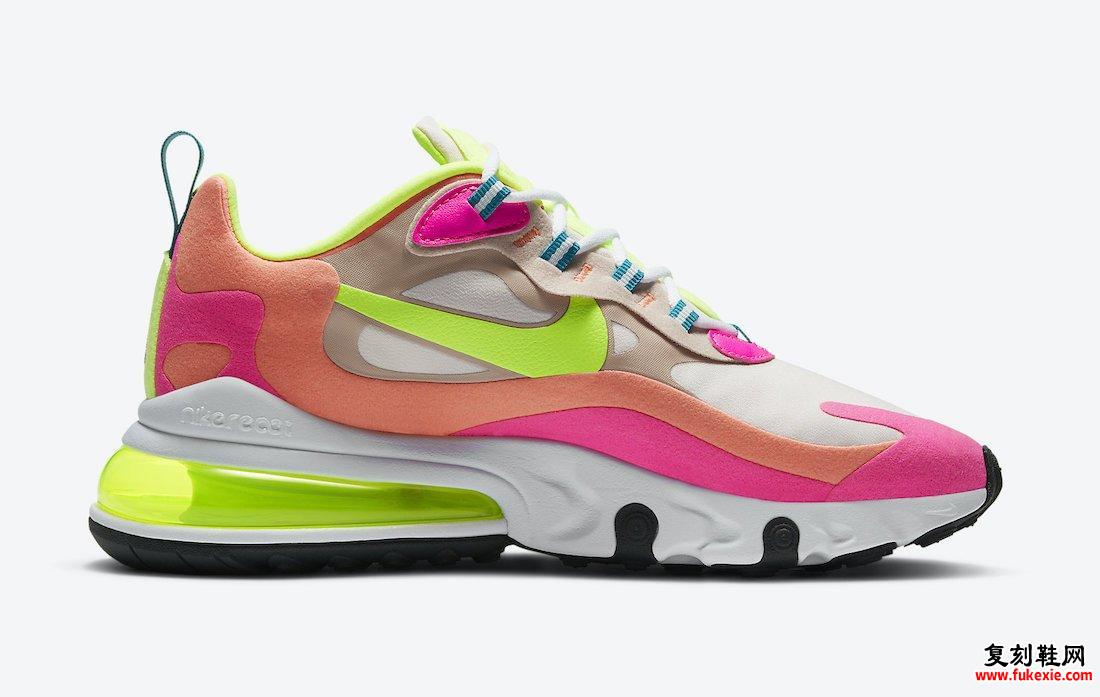 Nike Air Max 270 React Pink Volt Orange DC1863-600发售日期