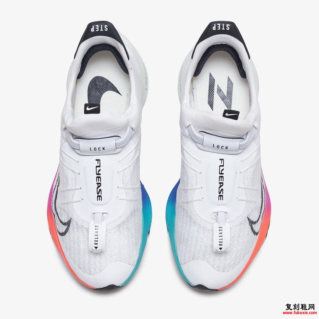 Nike Air Zoom Tempo NEXT％FlyEase White Flash Crimson Spruce Aura CV1889-102发售日期信息