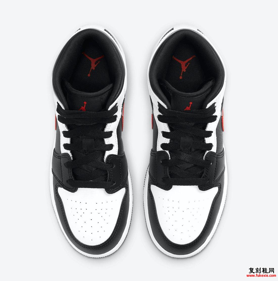 Air Jordan 1 Mid GS Black White Red 554725-075发售日期