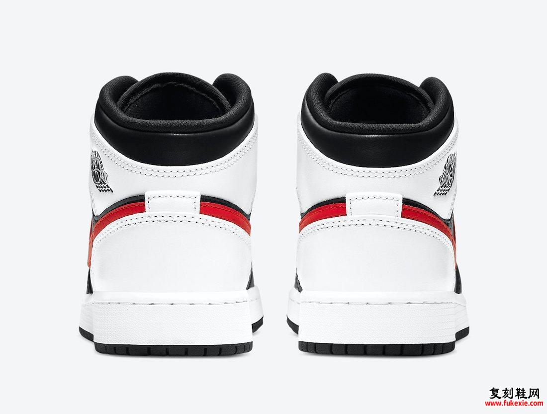 Air Jordan 1 Mid GS Black White Red 554725-075发售日期