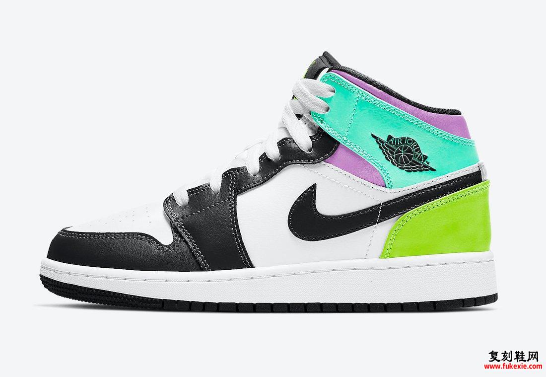 Air Jordan 1 Mid GS Purple Teal Green 554725-175发售日期