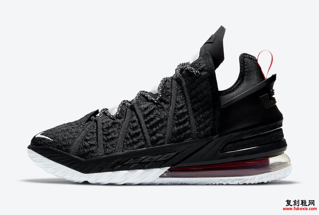 Nike LeBron 18 Black University Red White CQ9283-001发售日期信息