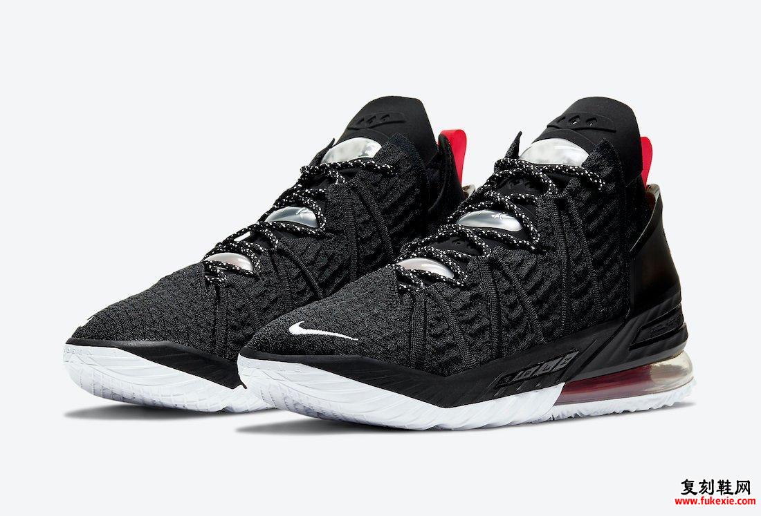 Nike LeBron 18 Black University Red White CQ9283-001发售日期信息