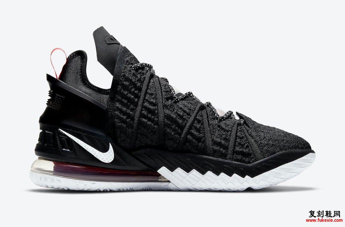 Nike LeBron 18 Black University Red White CQ9283-001发售日期信息