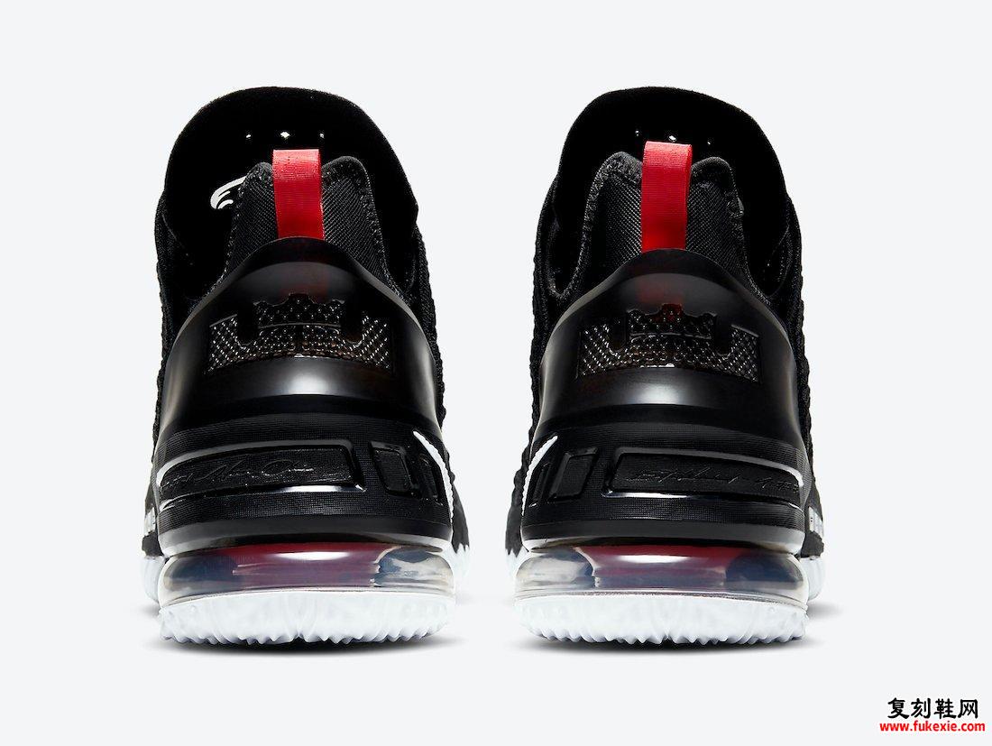 Nike LeBron 18 Black University Red White CQ9283-001发售日期信息