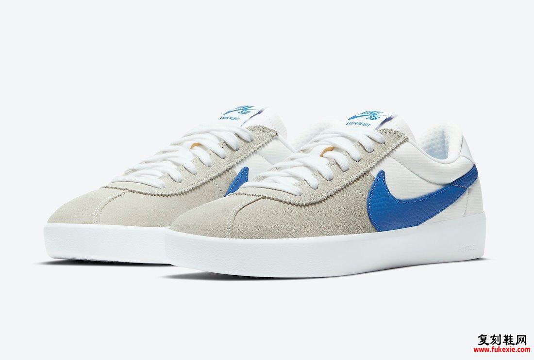 Nike SB Bruin React灰色蓝色白色CJ1661-100发售日期