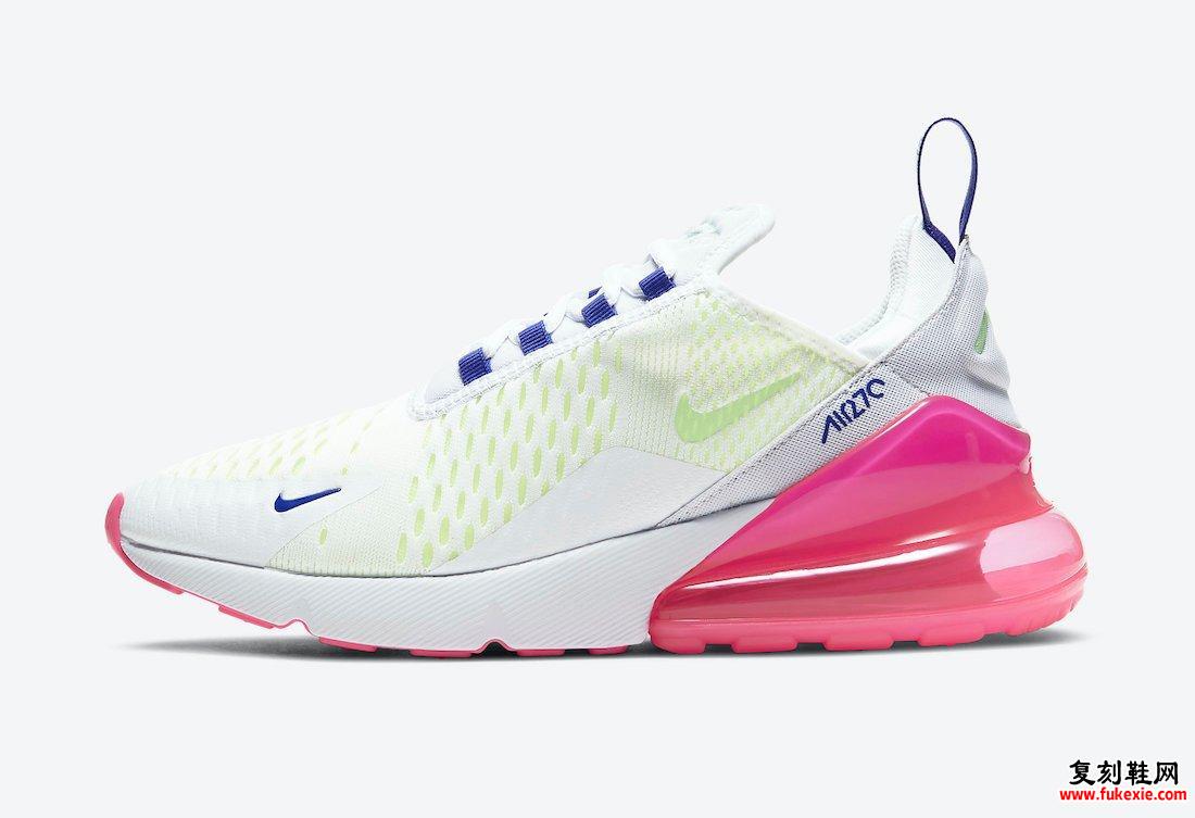 Nike Air Max 270白色蓝色绿色粉色DH0252-100发售日期