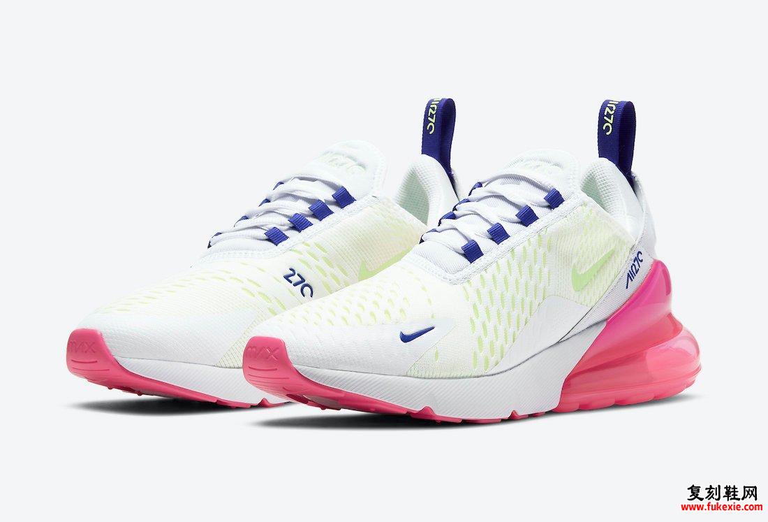 Nike Air Max 270白色蓝色绿色粉色DH0252-100发售日期