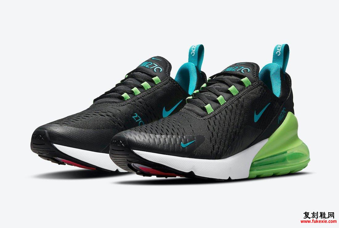 Nike Air Max 270 Black Neon Green Blue Pink DJ5136-001发售日期