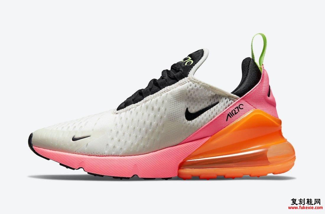 Nike Air Max 270 Cream Black Pink Volt Orange DJ5997-100发售日期