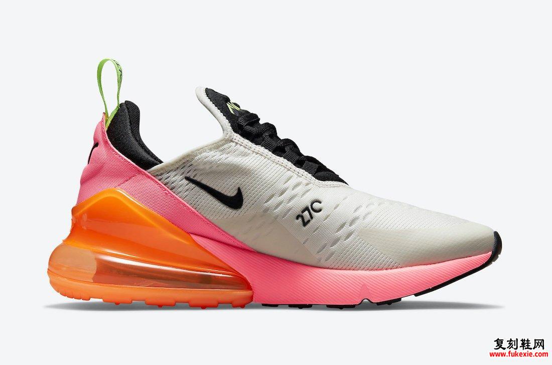 Nike Air Max 270 Cream Black Pink Volt Orange DJ5997-100发售日期