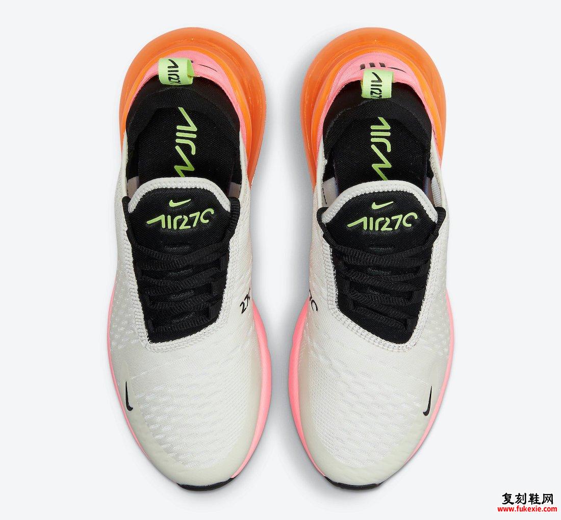 Nike Air Max 270 Cream Black Pink Volt Orange DJ5997-100发售日期