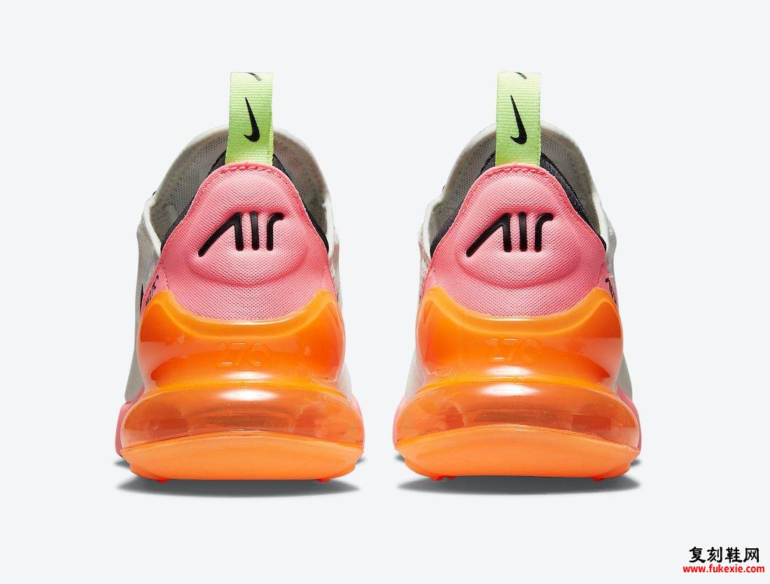 Nike Air Max 270 Cream Black Pink Volt Orange DJ5997-100发售日期