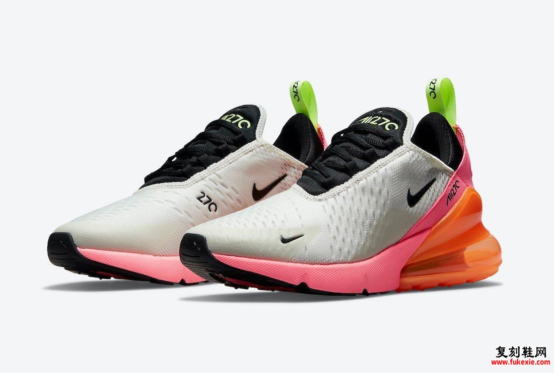 Nike Air Max 270 Cream Black Pink Volt Orange DJ5997-100发售日期