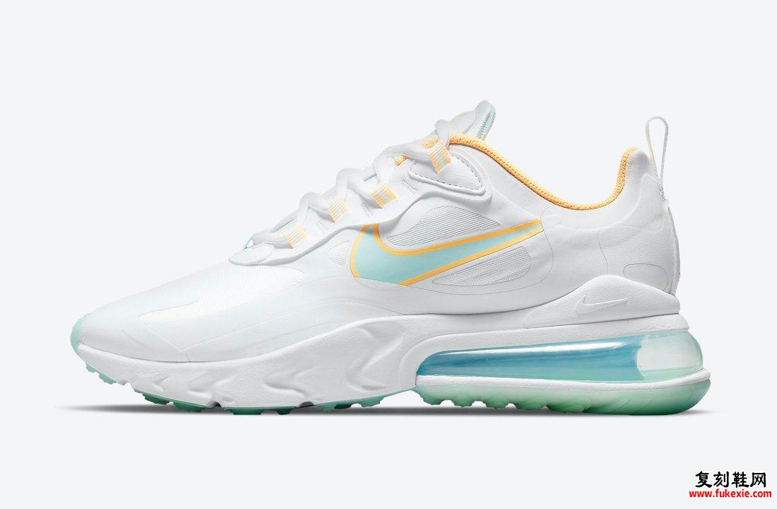 Nike Air Max 270 React White Yellow Blue DJ3027-100发售日期