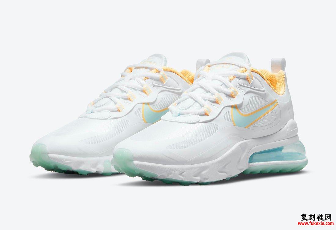 Nike Air Max 270 React White Yellow Blue DJ3027-100发售日期