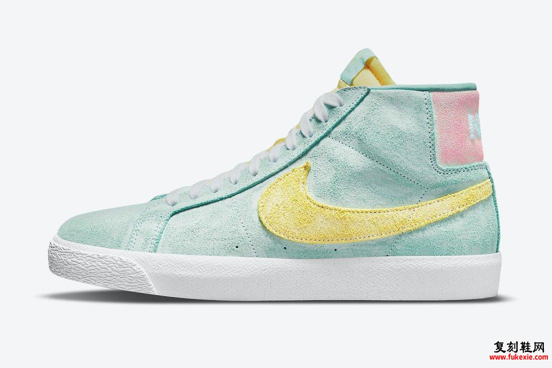 Nike SB Blazer Mid Light Dew Citron Green Glow DA1839-300发售日期