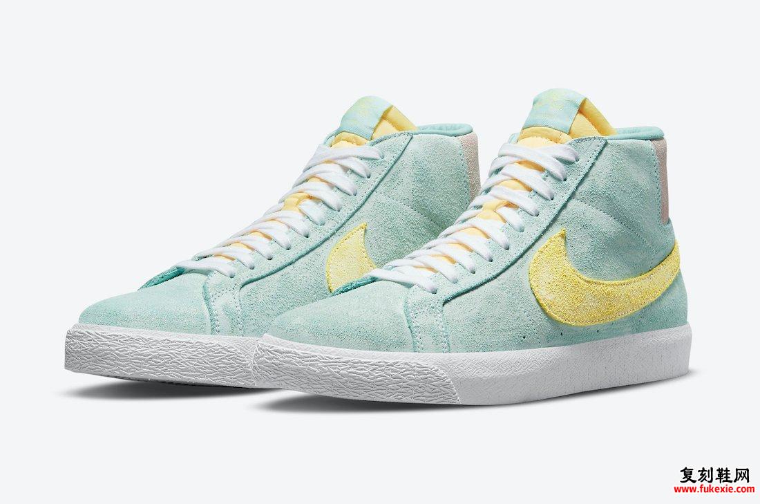 Nike SB Blazer Mid Light Dew Citron Green Glow DA1839-300发售日期