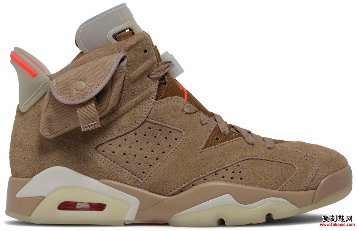 Travis Scott Air Jordan 6英国卡其色DH0690-200横向