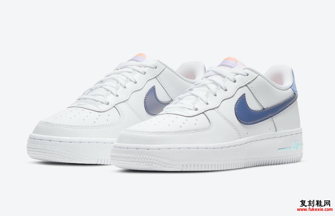 Nike Air Force 1 Low GS White Light Thistle深紫色粉尘DC8188-100发售日期