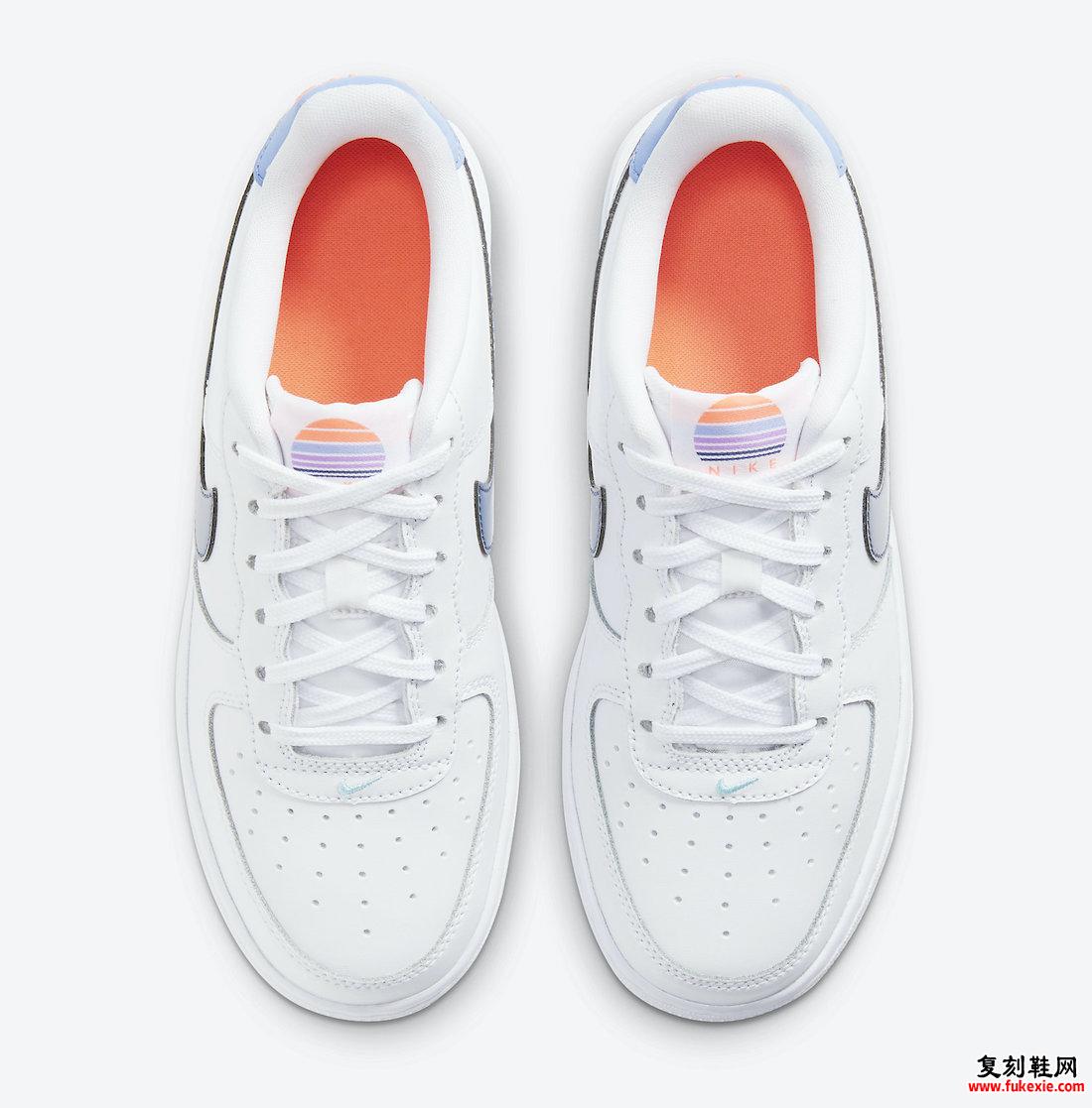 Nike Air Force 1 Low GS White Light Thistle深紫色粉尘DC8188-100发售日期