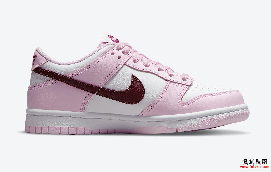 Nike Dunk Low GS White Pink Red CW1590-601发售日期