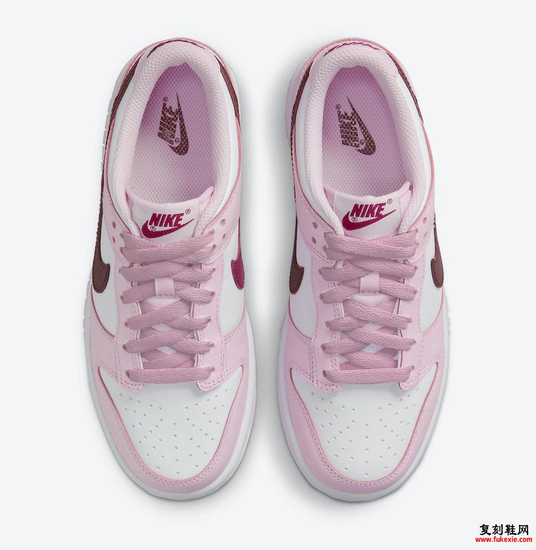 Nike Dunk Low GS White Pink Red CW1590-601发售日期