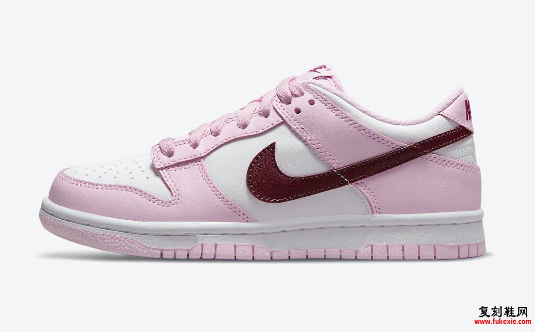 Nike Dunk Low GS White Pink Red CW1590-601发售日期