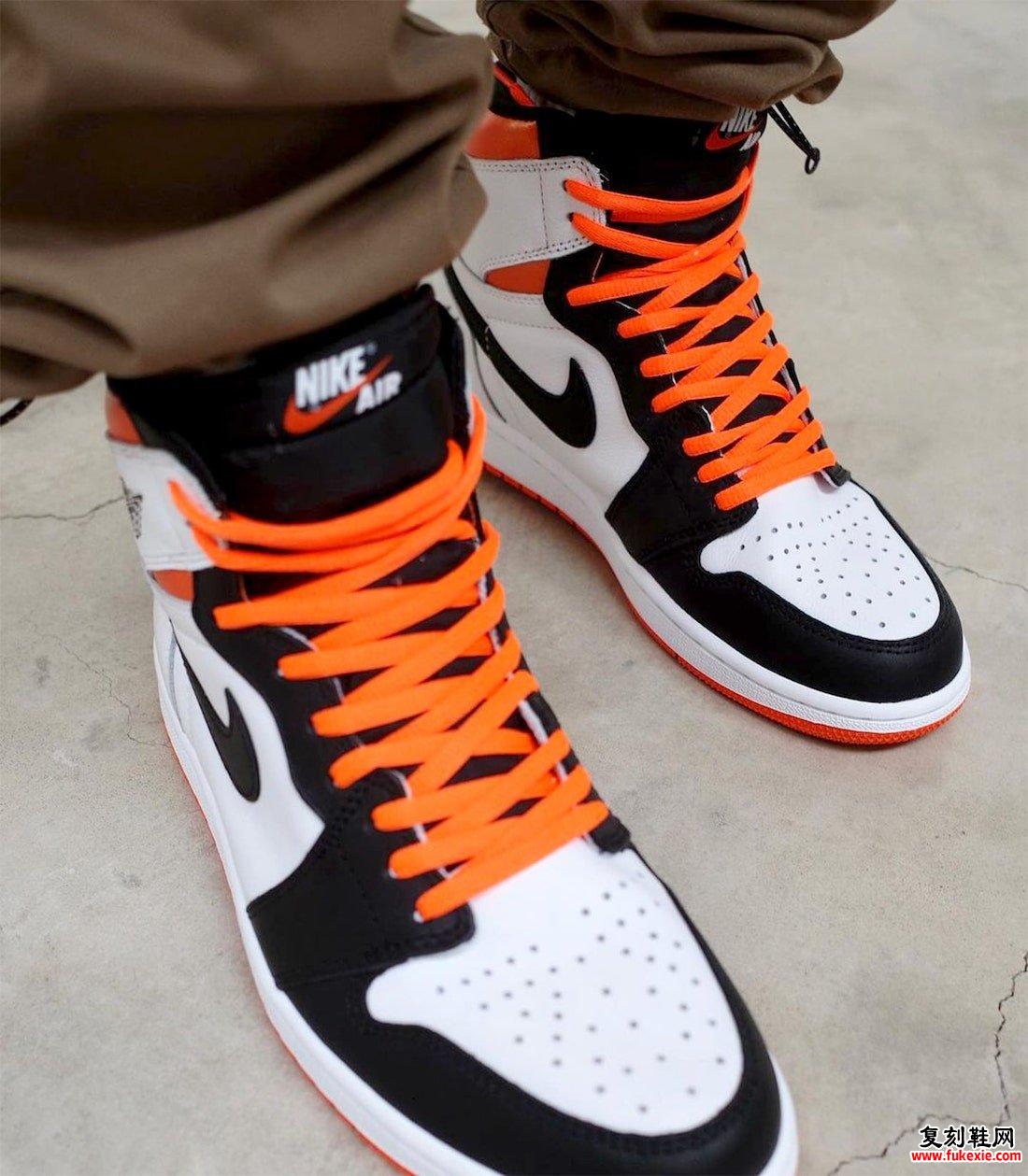 Air Jordan 1 Electro Orange On-Feet 555088-180