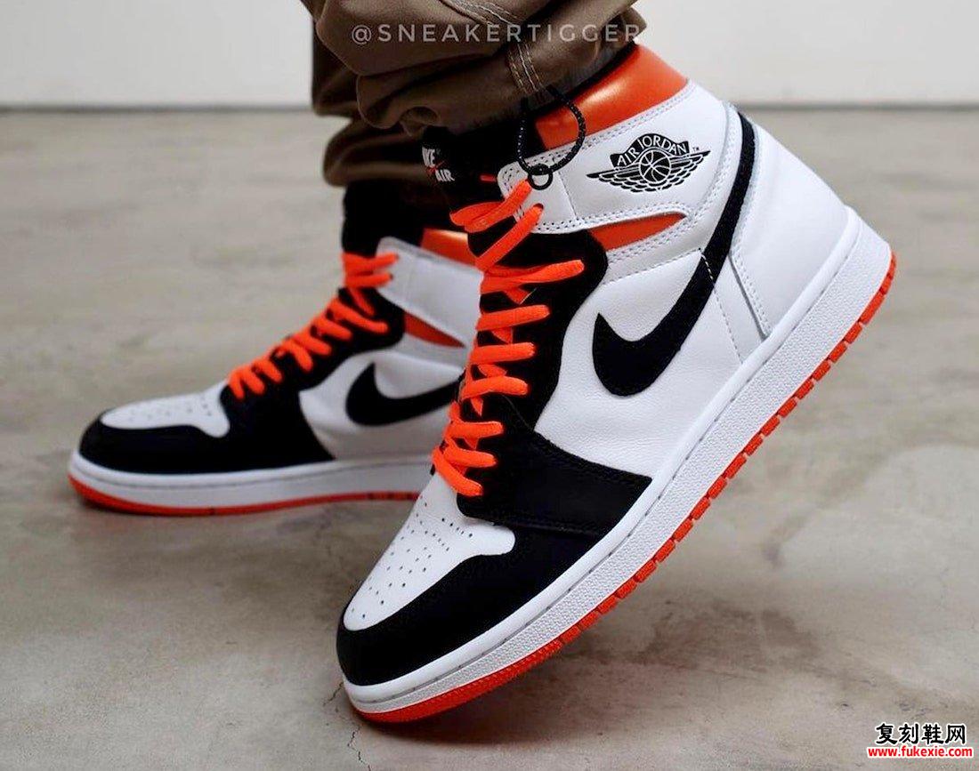 Air Jordan 1 Electro Orange On-Feet 555088-180