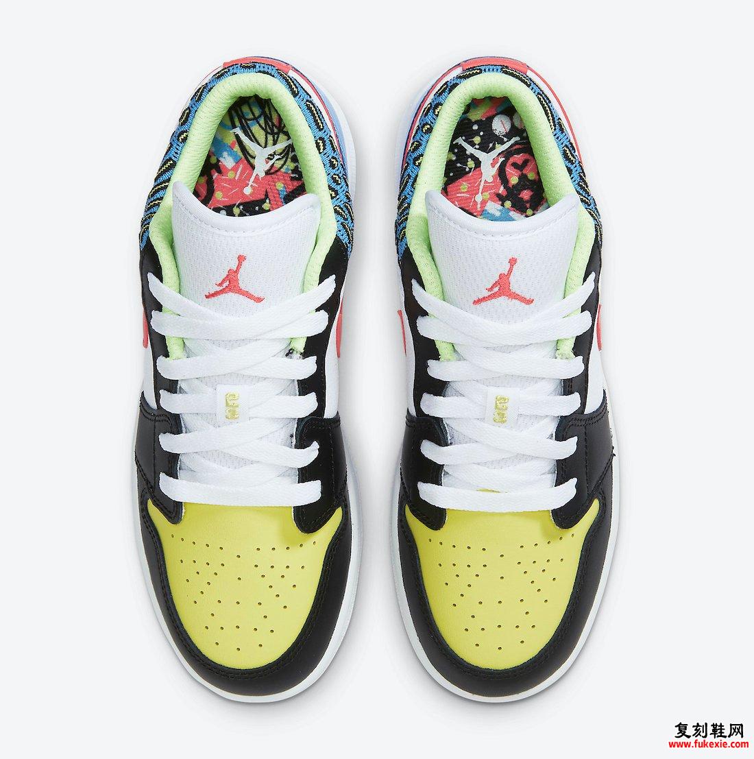 Air Jordan 1 Low GS黑光融合红色白色海岸DH5927-006发售日期