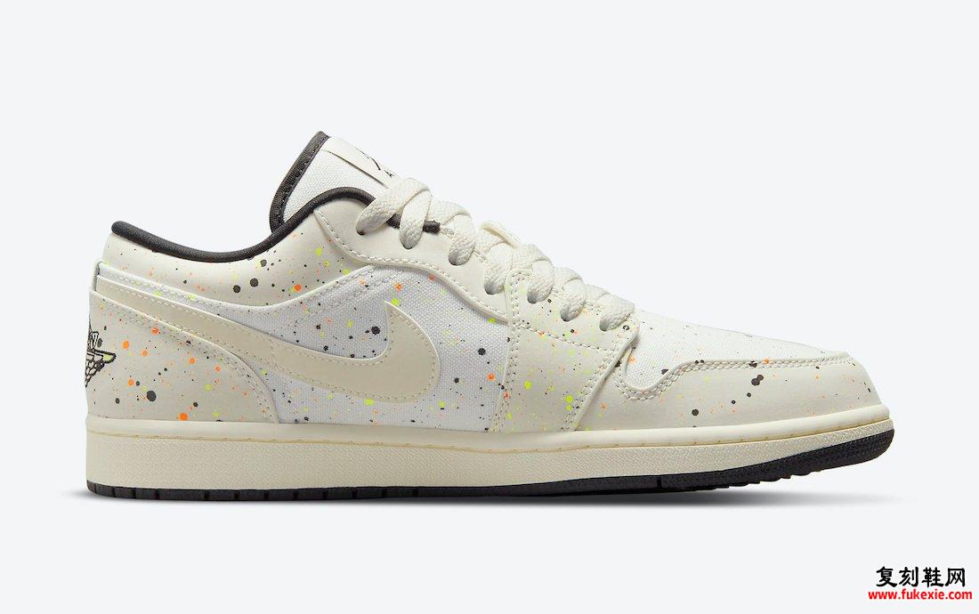 Air Jordan 1 Low Paint Splatter笔触Swoosh DM3528-100发售日期