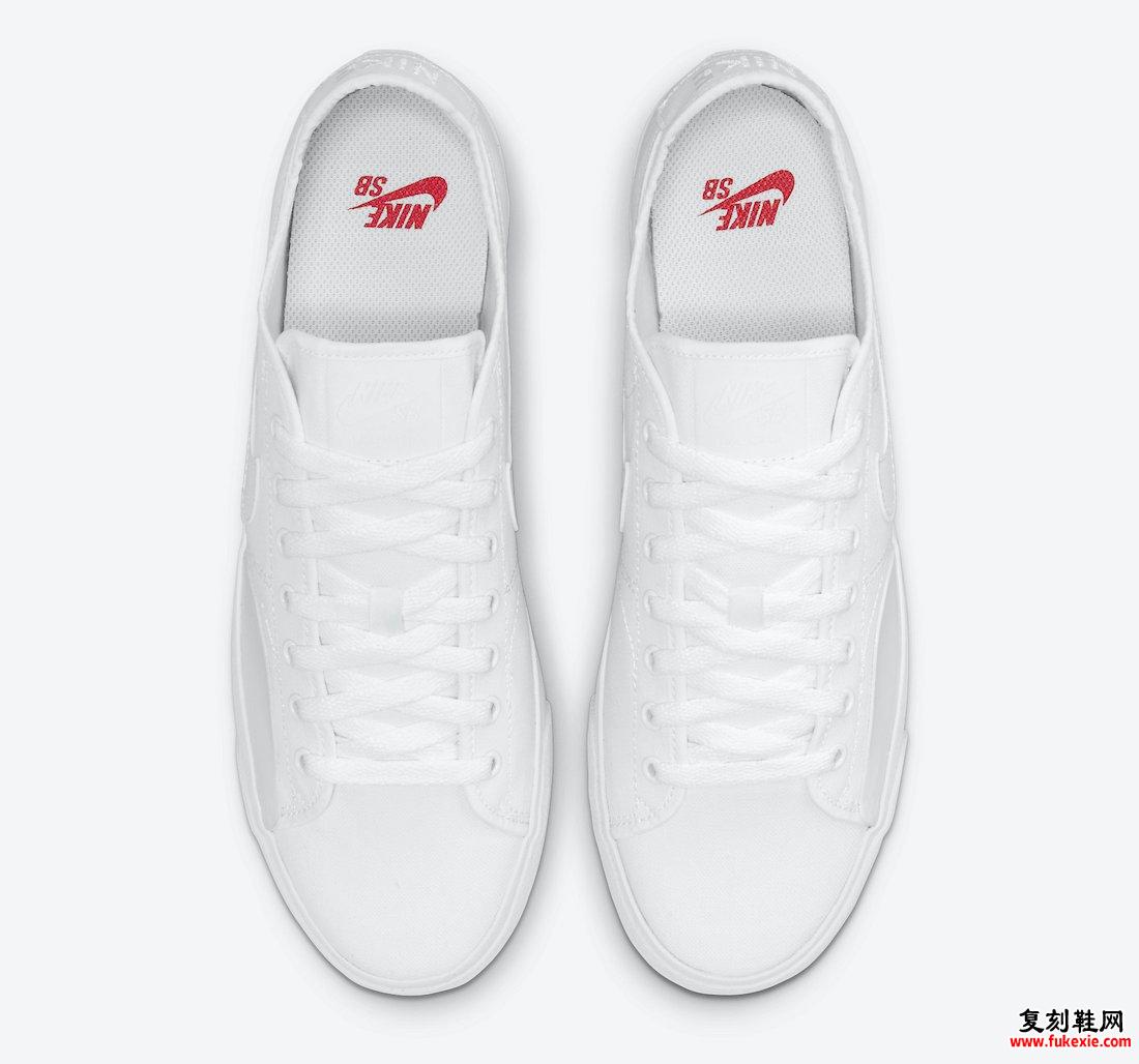 Nike SB Blazer Court Triple White CV1658-102发售日期信息