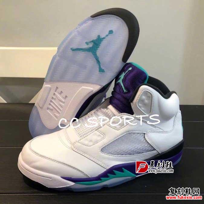 Will Smith x Air Jordan 5「Grape」无鞋带联名版本实物曝光