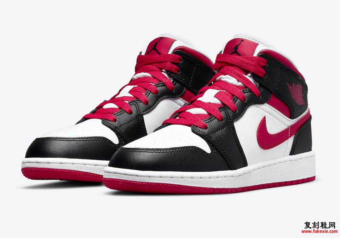 Air Jordan 1 Mid GS白色黑色红色554725-016发售日期